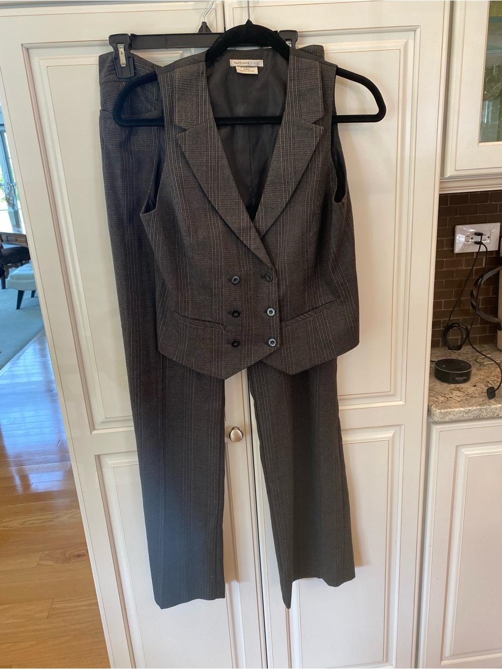 Van Heusen Gray Pinstripe Sleeveless Vest & Trousers Set